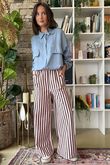 Marlowe Stripe Wide Leg Lounge Trouser Pink